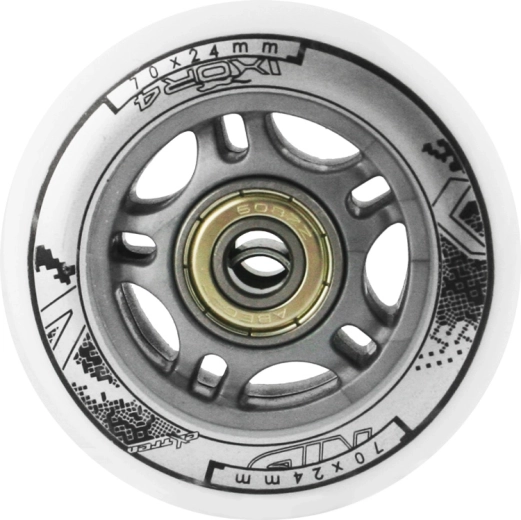 Valgete PU-rataste komplekt 70 × 24 mm ABEC 7 laagritega NILS EXTREME