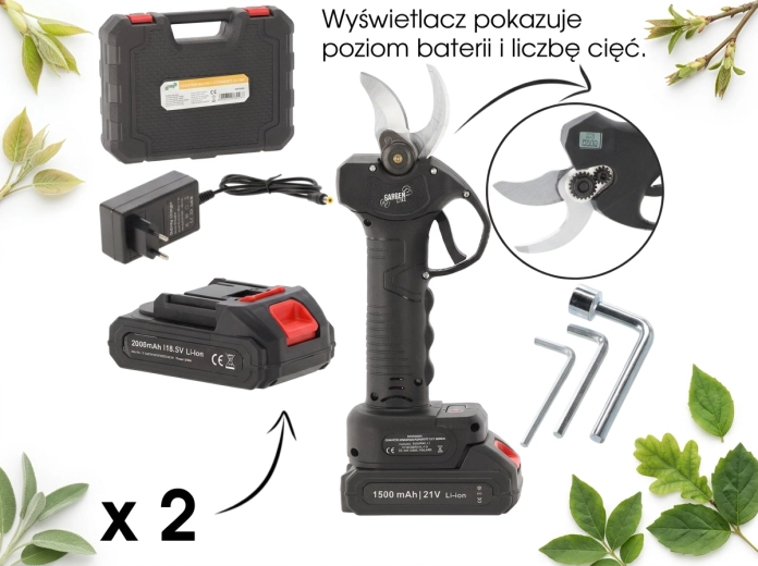 Akutoitega aiakäärid 21 V, lõikevõime kuni 30 mm