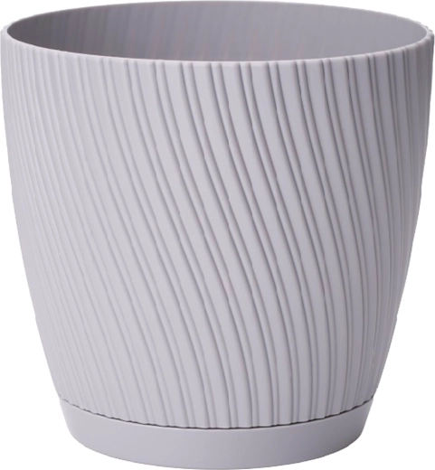 Lillepott MIKA ECO RECYCLED koos aluskausiga 27 cm, plaatina