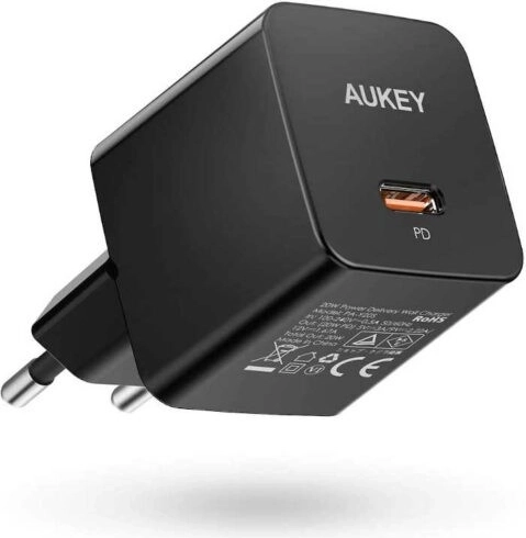 Must Mini-laadija Aukey USB-C 20W Power Deliveryga