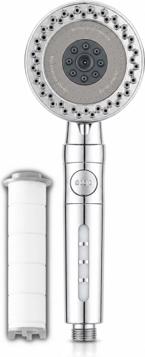 RENEW FORCE handheld shower head with filter, 5 modes and jet “pistol-stream” function