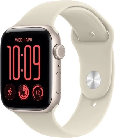 Apple Watch SE 3 GPS + Cellular 40mm with Starlight aluminum case and Sand Sport Band M/L