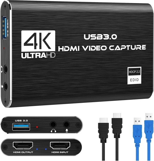 Renew Force USB 3.0 HDMI videohõivekaart Full HD 1080p/60 fps salvestuseks HDMI loop-out’iga