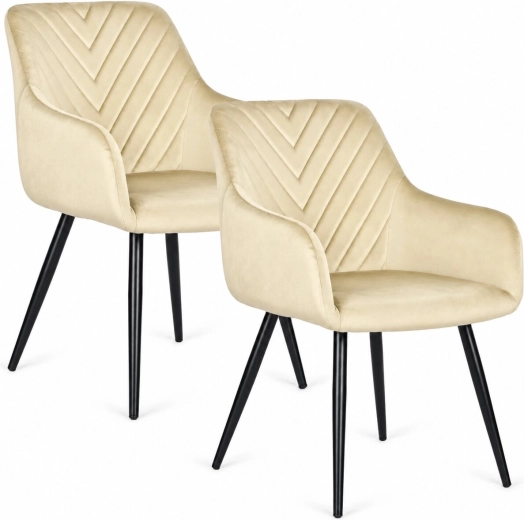 ModernHome'i moodsad sametist söögitoolid – 2 tk – Beež
