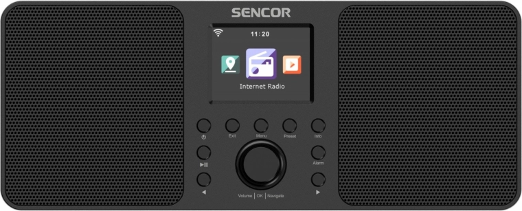 Sencori internetiraadio 2 × 10 W, WiFi, FM, DAB+, USB ja LCD-ekraaniga