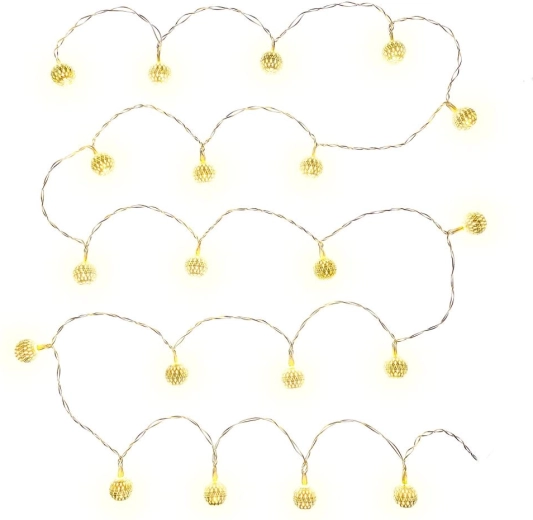 Retlux silver LED balls with warm white light