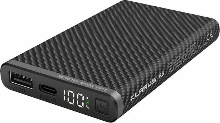 Klarus K5 akupank 10000 mAh kiirlaadimise ja LED-ekraaniga
