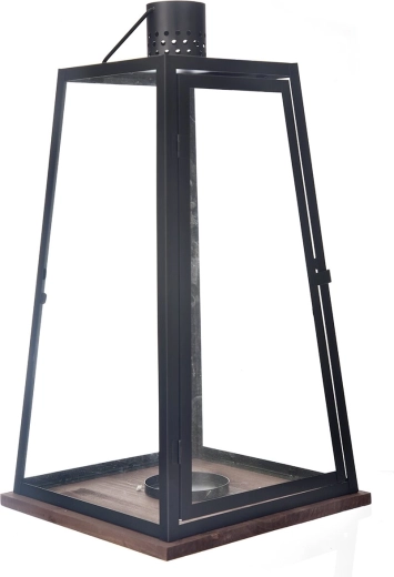 Dekoratiivne puidust ja metallist latern must-beež 60 cm