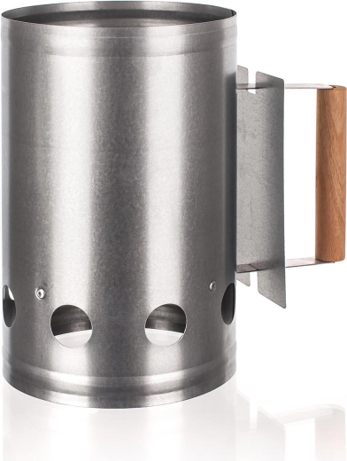 Galvanized Charcoal Chimney Starter 16.5 × 28 cm