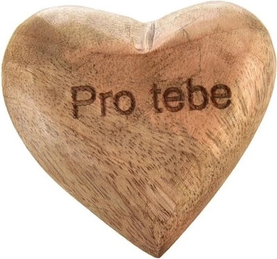 Mangopuidust puidust süda „Pro tebe“