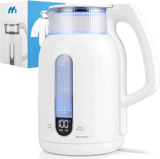 MalTec elektriline veekeetja temperatuuri reguleerimisega 1,5 l