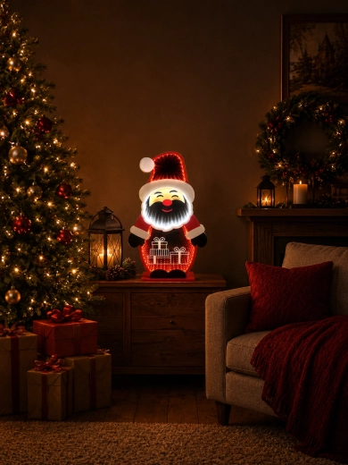 Jõulune 3D dekoratsioon Santa Claus peegli infinity-efektiga LED 21,6 × 8 × 37,3 cm - 1 tk
