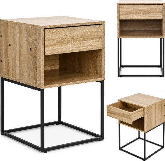 Öökapp sahtli ja riiuliga ModernHome heleda tamme dekooris