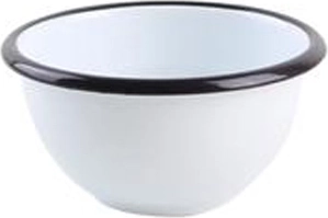 Emailkauss 11 cm valge musta servaga, 300 ml