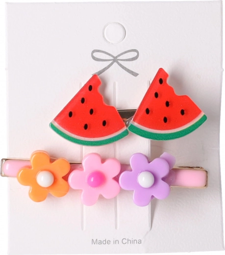 Set of 2 Hair Clips - Watermelon