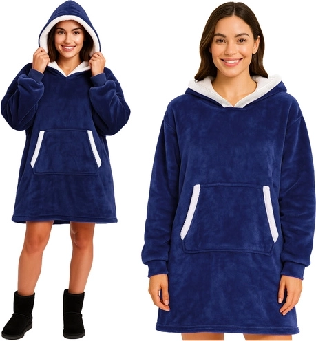 RUHHY Oversize Hoodie Blanket XXL – Dark Blue
