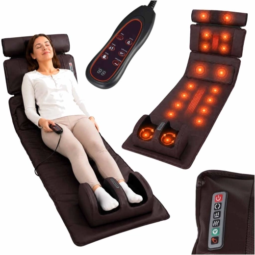 Shiatsu-padja, soojenduse ja puldiga kogu keha massaažimatt