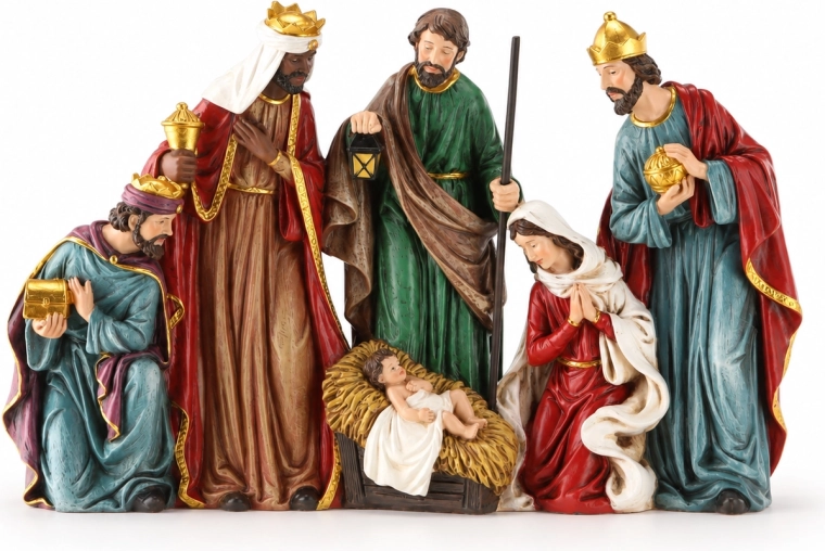 Complete nativity scene in one piece