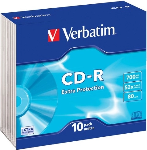 Verbatim CD-R Extra Protection 700 MB 52x Slim Case – 10 tk