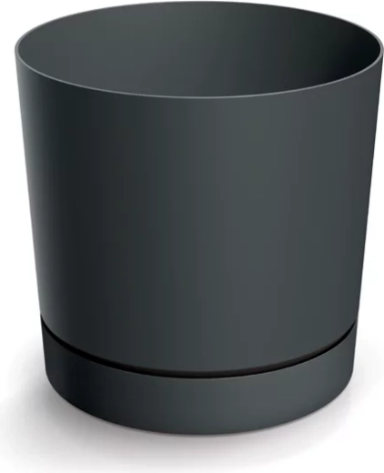 Tubo P lillepott integreeritud alusega 10,8 cm, tumehall