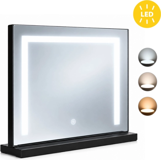 Must LED-kosmeetikapeegel ModernHome 50 × 40 cm