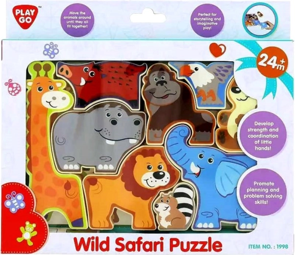 Laste puidust pusle Safari loomad