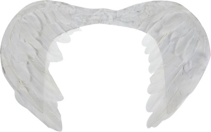 Realistic white feathered wings