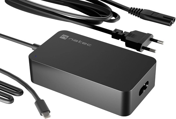 USB‑C laadija NATEC Grayling GaN 65 W sülearvutitele