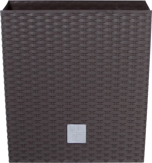 Rattanvälimusega lillepott Rato Low sisemise sisuga, umbra, 22,3 cm