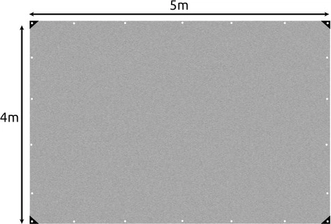 Suur mõõt 4 × 5 m ja universaalne kasutus