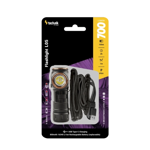 Technik L05 pealamp ja taskulamp SST20, 700 lm, USB‑C