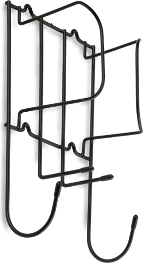 Wall-mounted metal iron holder, black, 17 × 11 × 30 cm