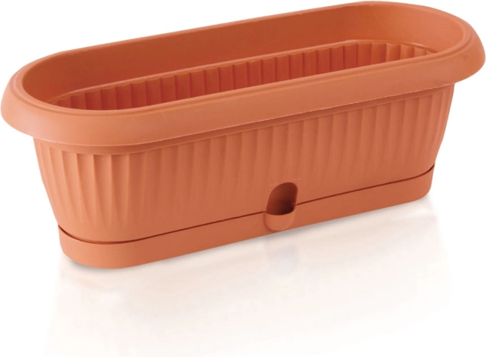 Plastist rõdukast Terra 26,5 cm integreeritud alus-taldrikuga – terrakota