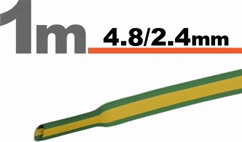 Yellow-green heat-shrink tubing 4.8/2.4 mm