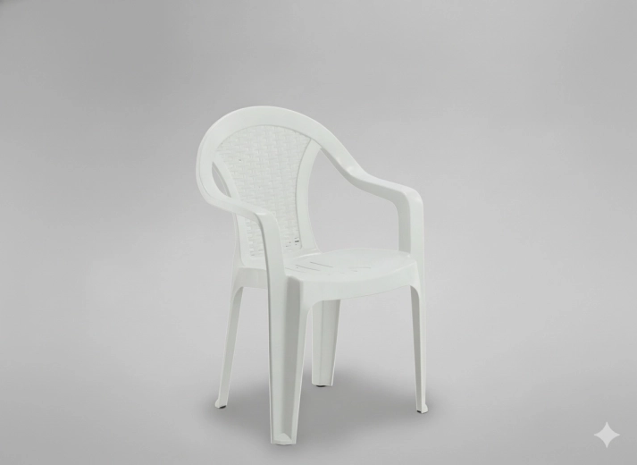 Aiatool käetugedega, valge 56 × 42 × 78 cm