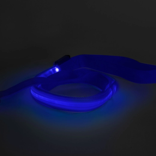 LED-valgustusega jalutusrihm akuga, 120 × 2,5 cm, sinine