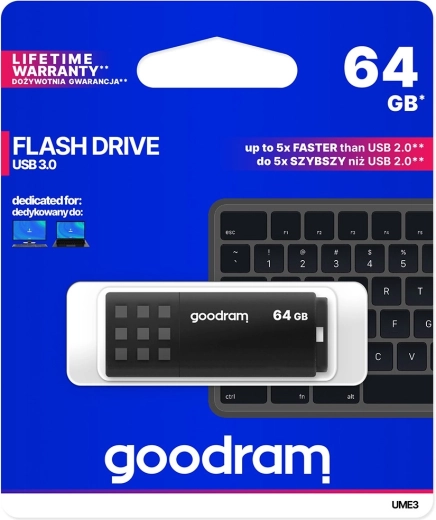 Usb flash drive goodram ume3 64 gb usb 3.0 black