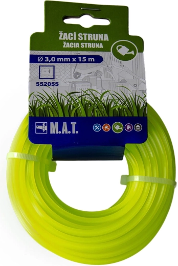 Nailonist trimmeritamiil 3,0 mm, nelikant, 15 m, roheline