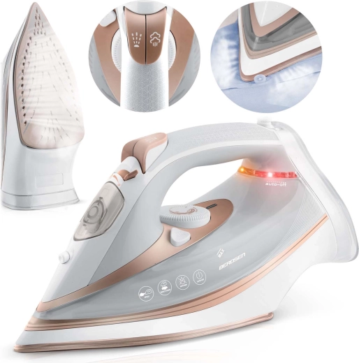 Steam Iron 3000 W with Ceramic Soleplate and Vertical Steam BERDSEN