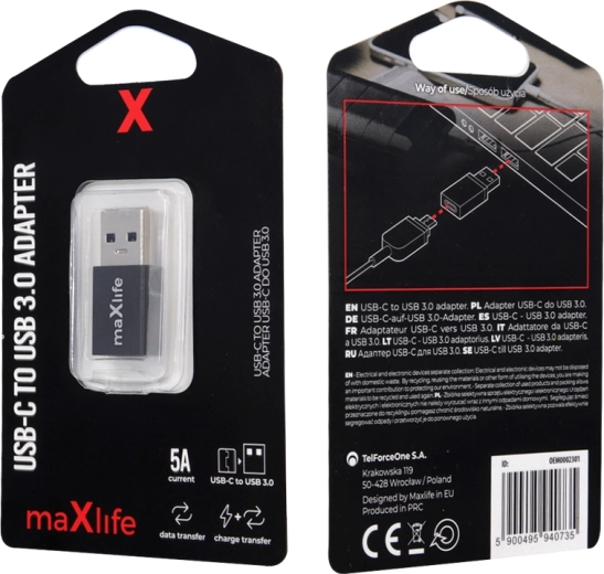 Maxlife USB‑C–USB 3.0 adapter
