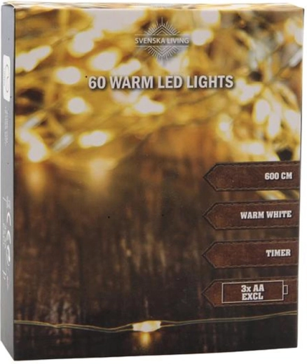 Jõulutuled 60 LED-iga taimeriga 6 m