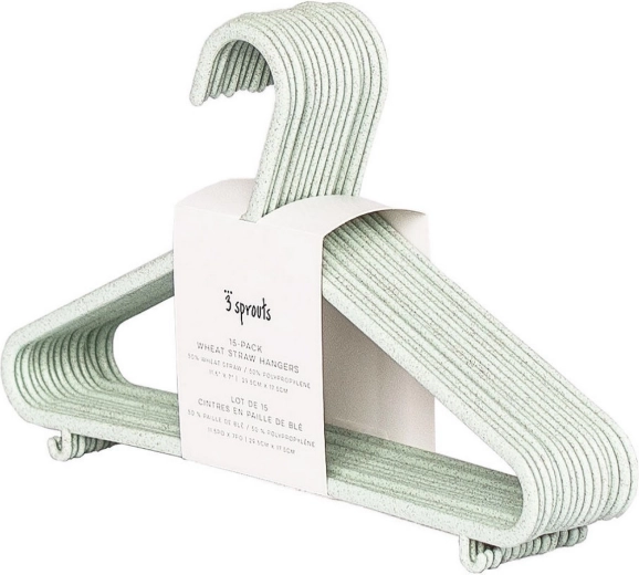 3 Sprouts laste riidepuud nisukõrtest, Seafoam, 15 tk