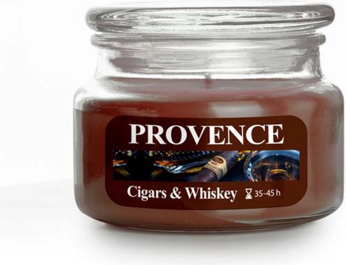 Lõhnaküünal klaasis Provence cigars & whiskey 45 tundi