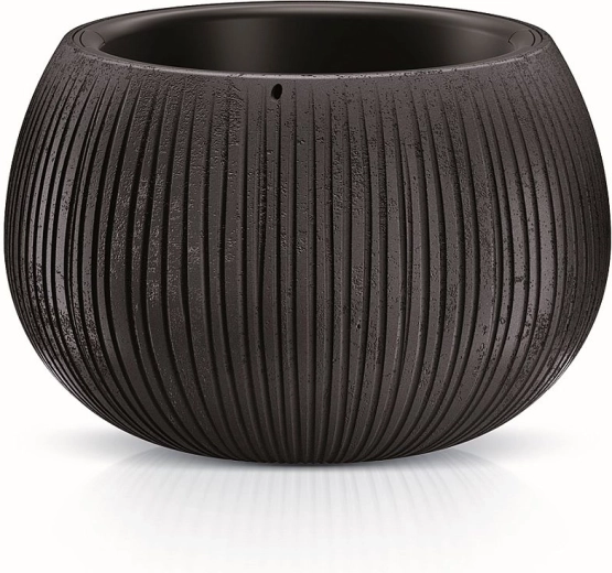Betooniefektiga lillepott kauss sisuga 14,4 cm – must