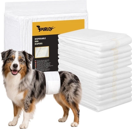 Disposable Absorbent Dog Diapers Purlov M-L (12 pcs)