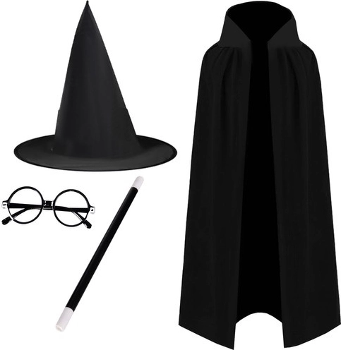 Wand and round glasses for a believable look