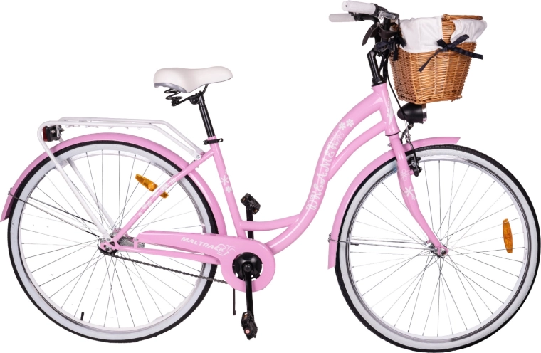 MalTrack linnaratas 28" singlespeed milk pink + white – 1 tk
