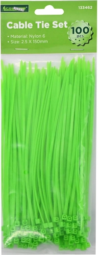 Kaablisidemed 150 × 2,5 mm, rohelised (100 tk)