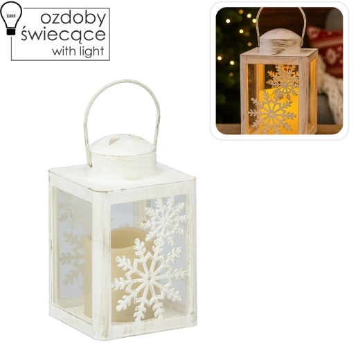 Jõululatern LED-küünlaga 10 × 10 × 17 cm – 1 tk