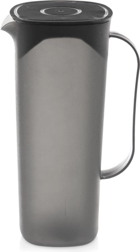 Plastkann kaanega 1,8 l – must
